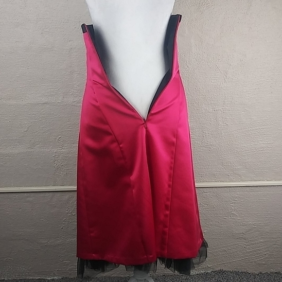 Faviana New York Pink Faux Bow Bodice  Strapless Zipper Back Semi Formal Dress - Picture 6 of 9